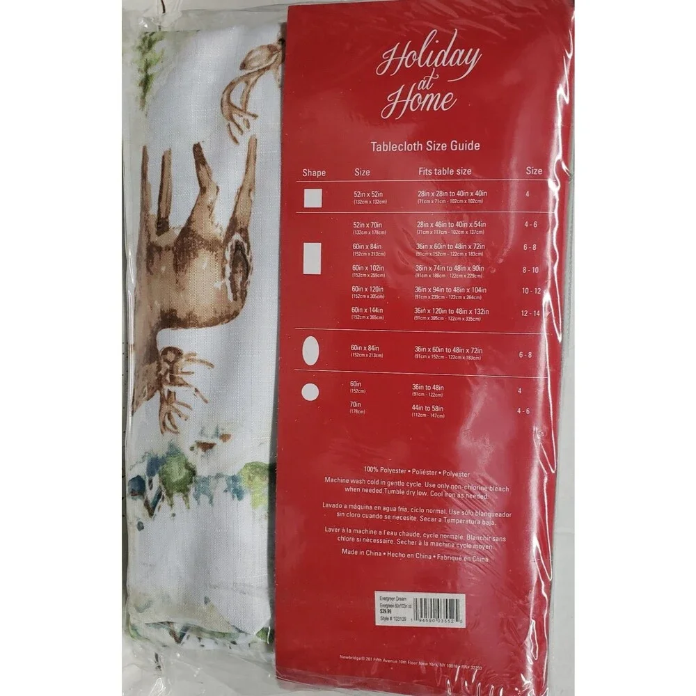 Printed Fabric Tablecloth,60